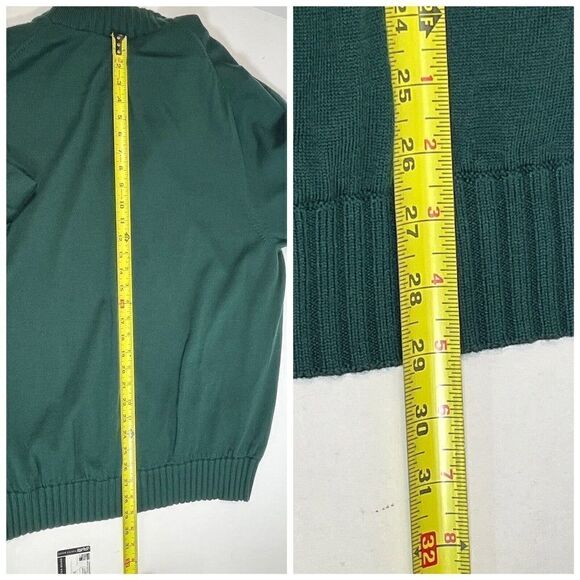 Martin Mens XL 100% Merino Wool 1/4 Zip Sweater Jacket Fully Lined Dark Green - Picture 10 of 14